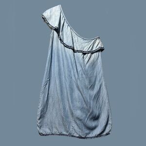 Cloth & Stone One-Shoulder Denim Dress
